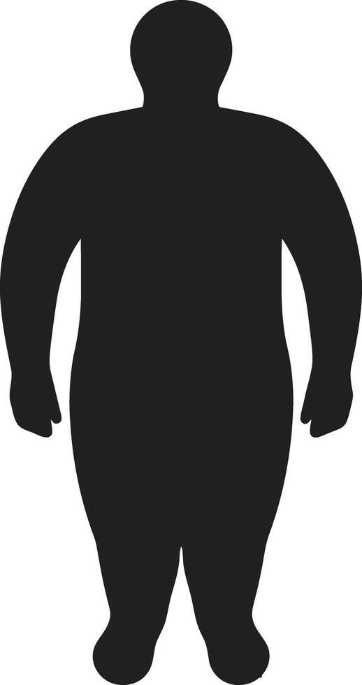 Körper Balance 90 Wort Mensch Emblem gegen Fettleibigkeit im schwarz Champion Veränderung schwarz ic zum Mensch Fettleibigkeit Intervention vektor