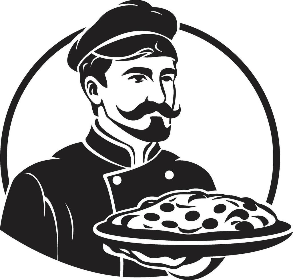 noir pizza hantverk elegant svart illustration för ljuvlig branding smak känsla invecklad med djärv svart vektor