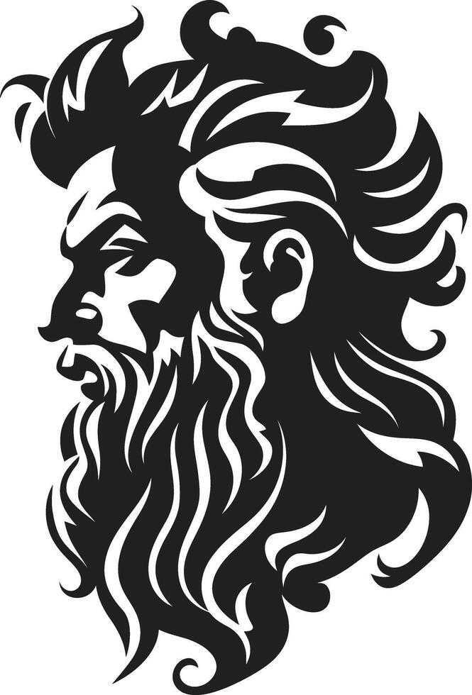 aqua Monarch Poseidon Götter ic schwarz Emblem im 80 Wörter Meer Souveränität Poseidons schwarz ic taucht auf vektor