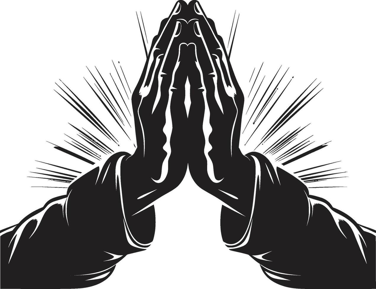 Harmonie im Gebet beten Hände im 80 Wörter göttlich Hingabe beten Hände schwarz scheint vektor