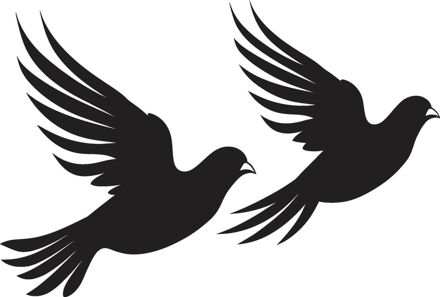Harmonie im Bewegung Emblem von ein Taube Paar geflügelt Einheit Taube Paar vektor