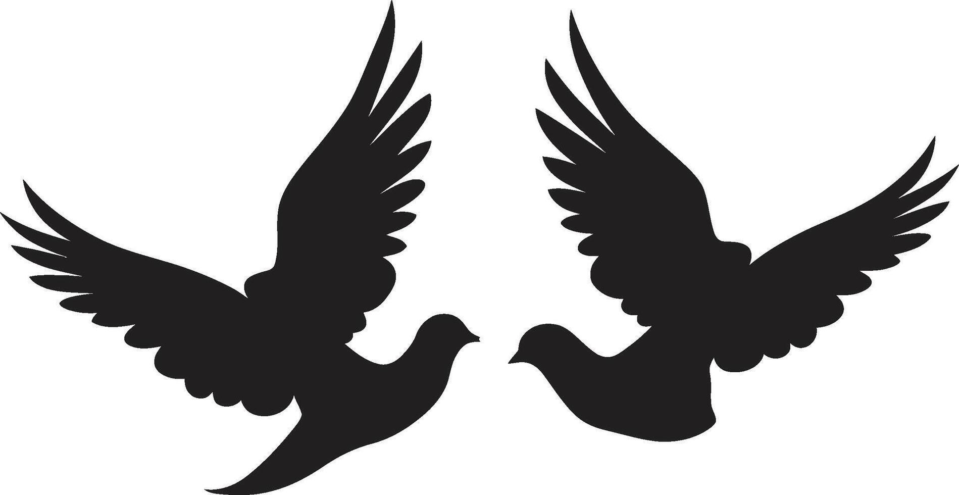 geflügelt Einheit Taube Paar liebt Flug Pfad von ein Taube Paar vektor