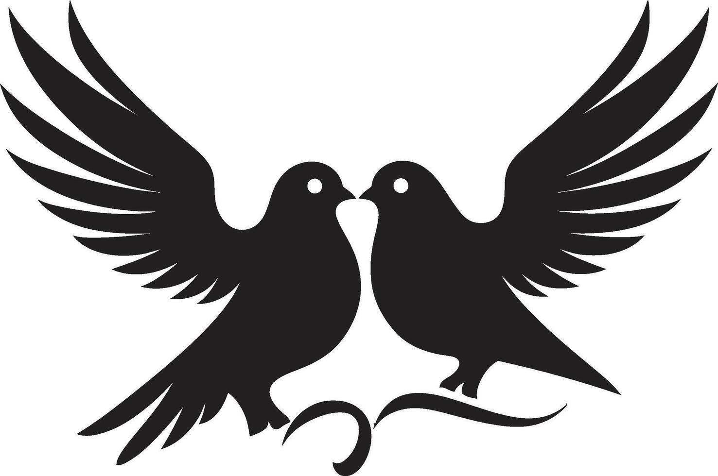 Paar von Frieden Emblem von ein Taube Paar Flügel von Einheit Taube Paar vektor