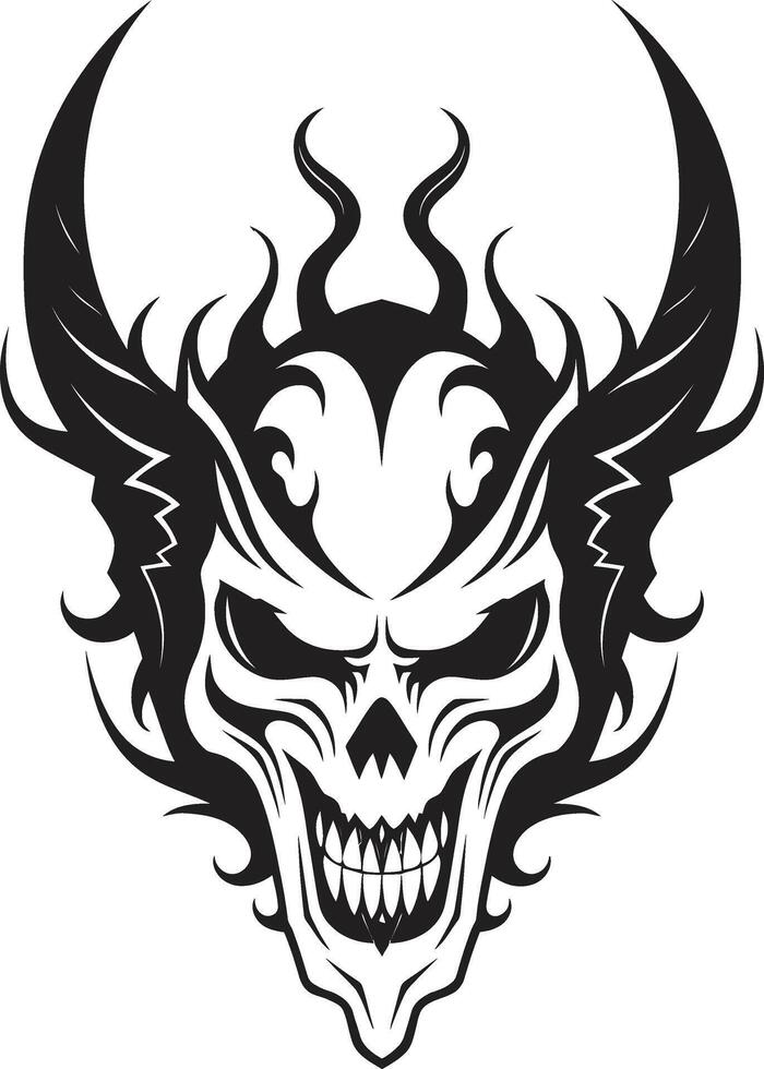 inferno insignier djävulshuvud tatuering avgrund artisteri svart djävulshuvud symbol vektor