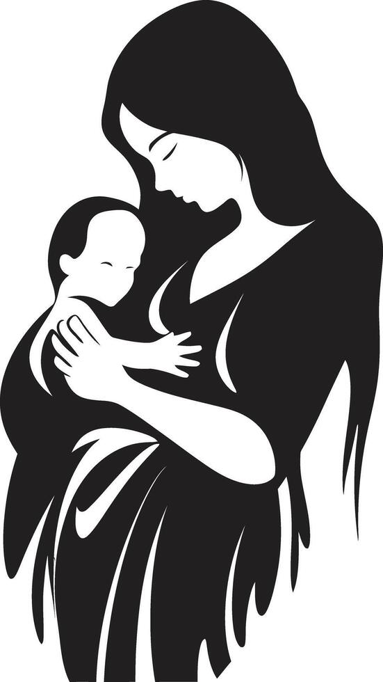 rein Zuneigung ic von Mutter halten Kind ewig Liebe emblematisch Element von Mutterschaft vektor