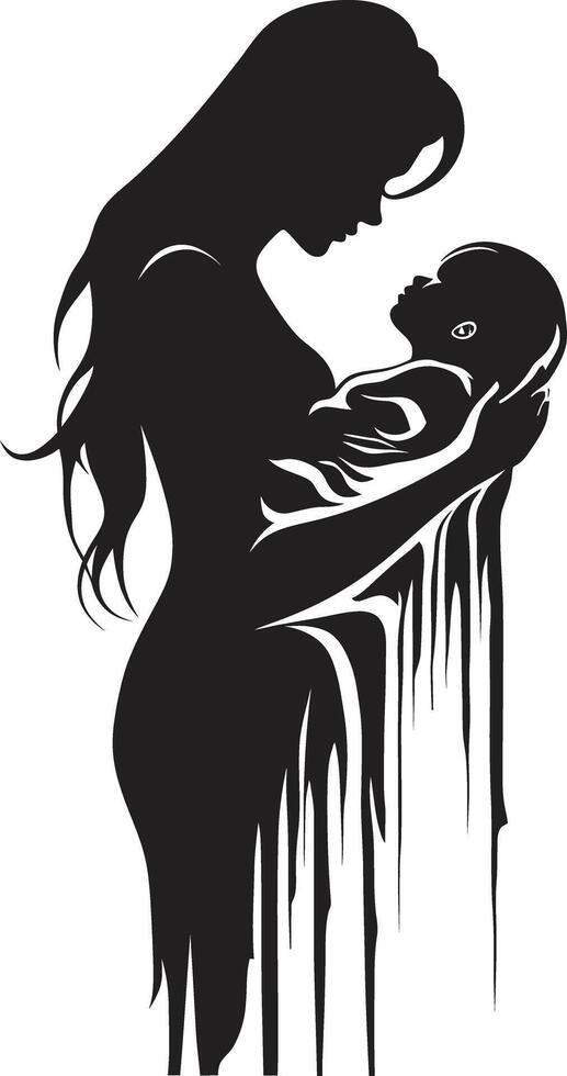 liebt Wiege von Mutter halten Baby im Umarmen Freude emblematisch Element zum Mutterschaft vektor
