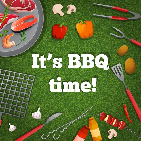 Bbq-Picknickplakat vektor