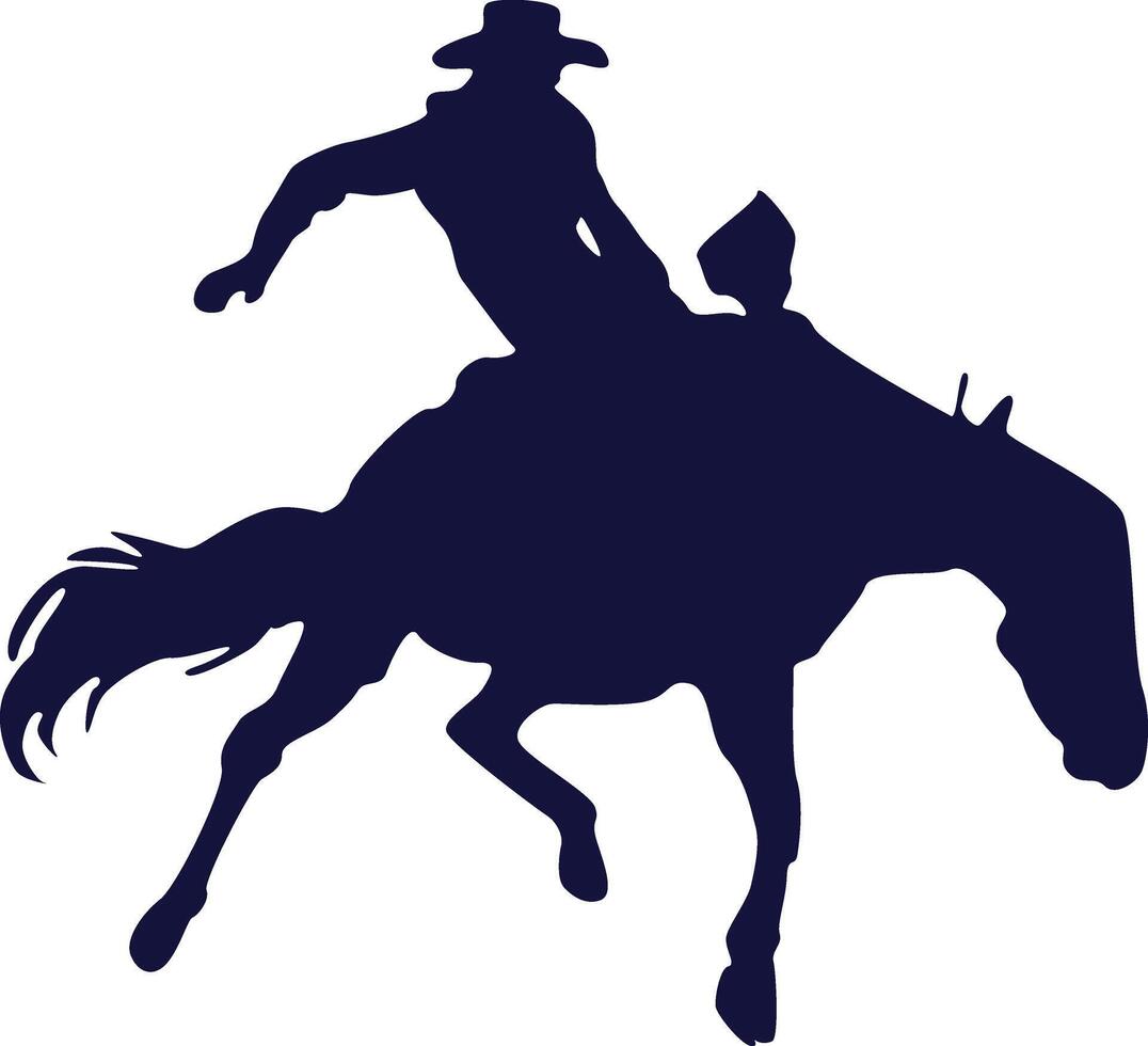 Cowboy Silhouette mit Pferd. isoliert auf Weiß Hintergrund vektor