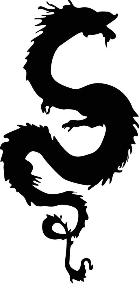 schwarz Silhouette von Chinesisch Drachen. Symbol von Chinesisch Neu Jahr 2024 vektor