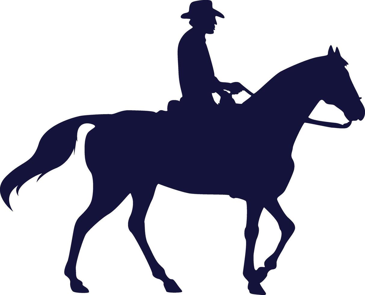 Cowboy Silhouette mit Pferd. isoliert auf Weiß Hintergrund vektor