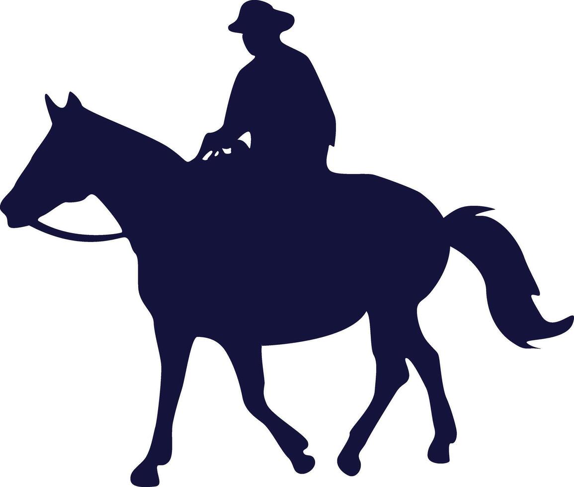 Cowboy Silhouette mit Pferd. isoliert auf Weiß Hintergrund vektor