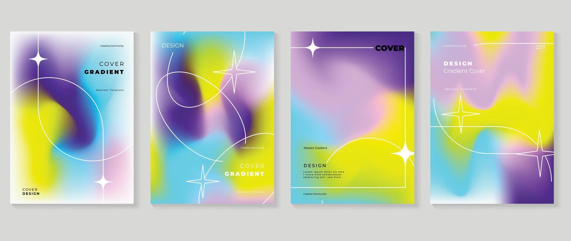 Flüssigkeit Gradient Hintergrund . süß und minimal Stil Plakate mit bunt, geometrisch Formen, funkeln und Flüssigkeit Farbe. modern Hintergrund Design zum Sozial Medien, Idol Poster, Banner, Flyer. vektor