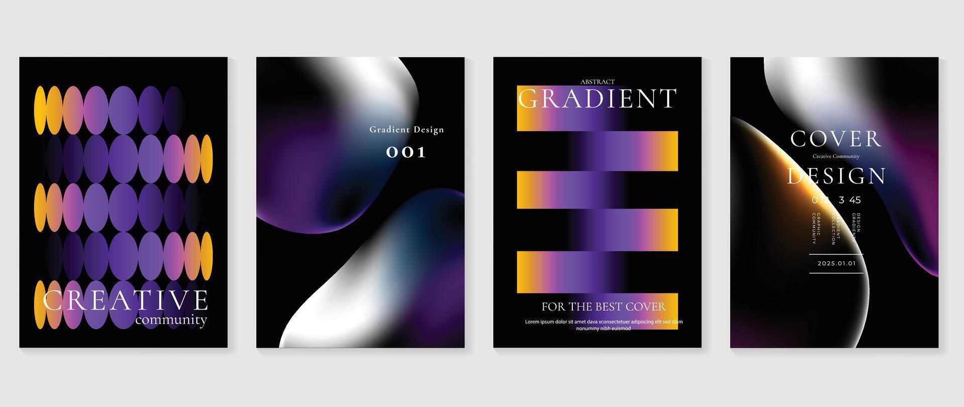 abstrakt Gradient Hintergrund Satz. minimalistisch Stil Startseite Vorlage mit beschwingt Perspektive 3d geometrisch Prisma Formen Sammlung. Ideal Design zum Sozial Medien, Poster, Abdeckung, Banner, Flyer. vektor