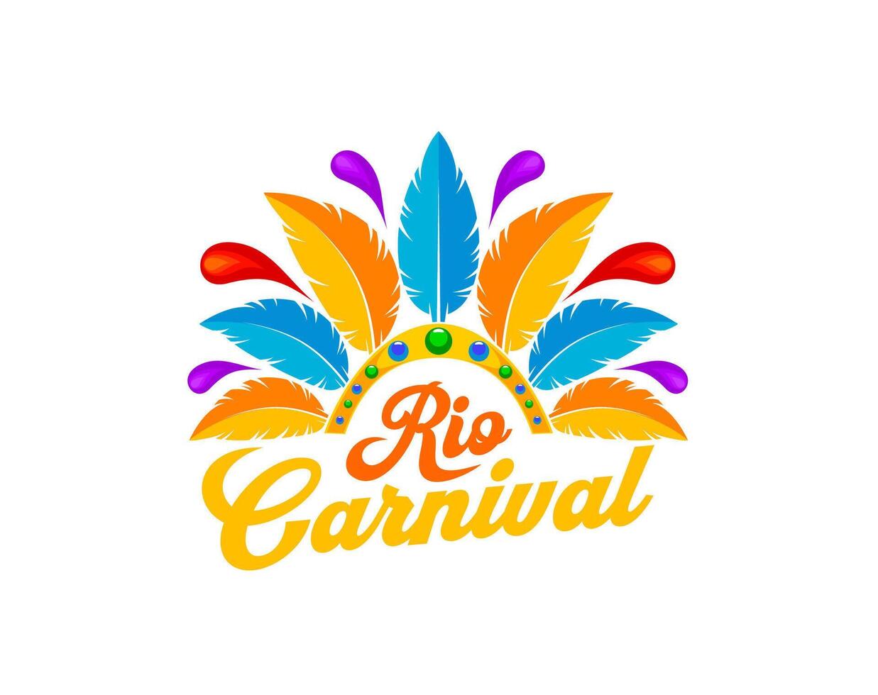 Brasilianer Rio Karneval Party Symbol, Farbe Gefieder vektor