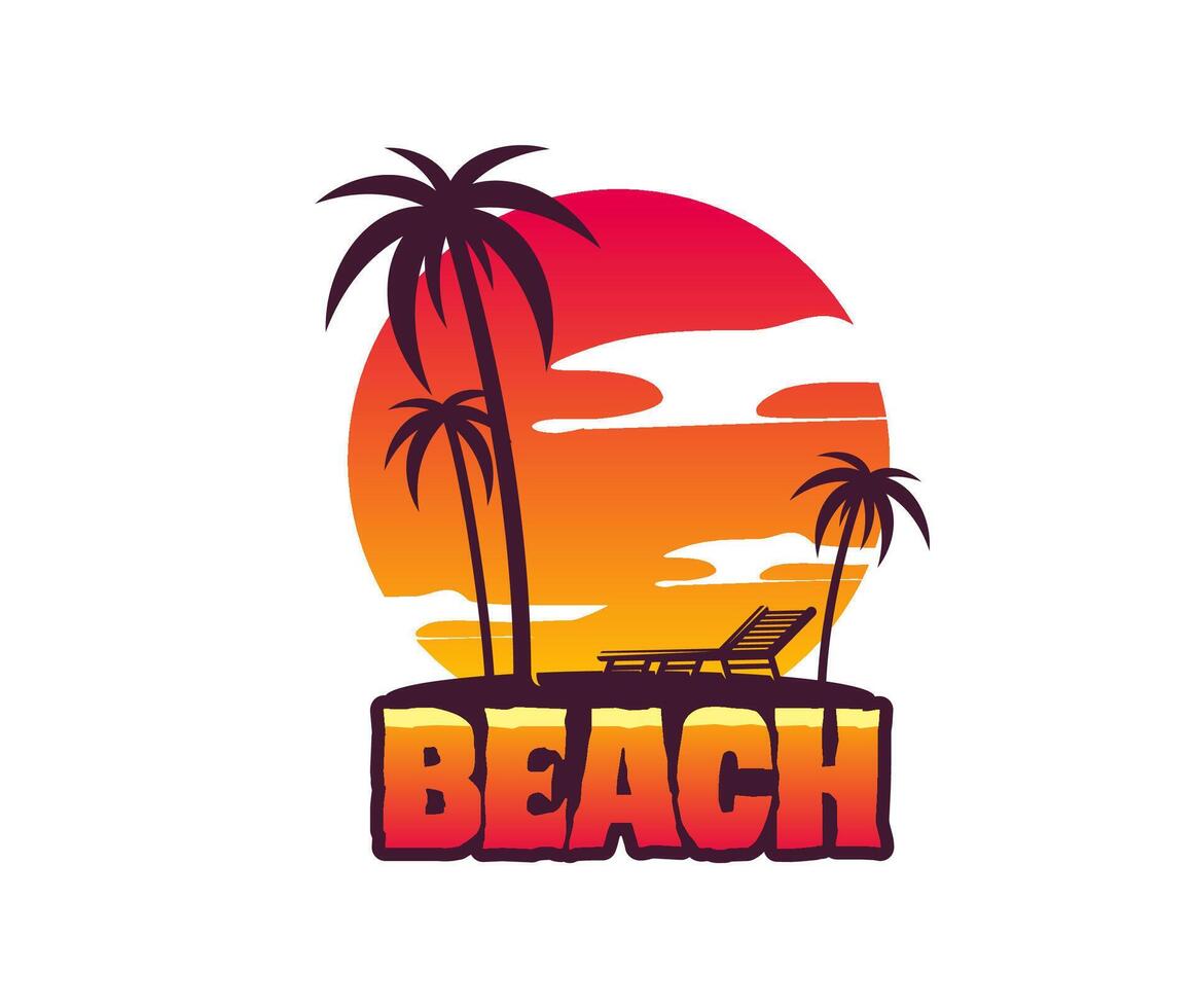 tropisch Sommer- isoliert Strand Symbol, Palme Bäume vektor