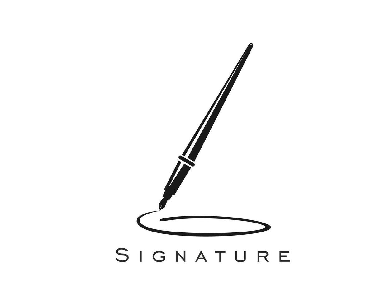 Tinte Stift Feder Symbol von Schriftsteller, Notar Anwalt Büro vektor