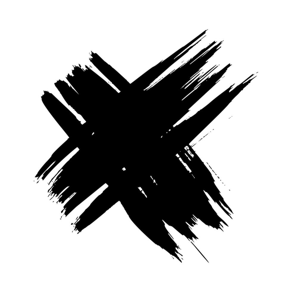 svart hand dragen korsa symbol vektor