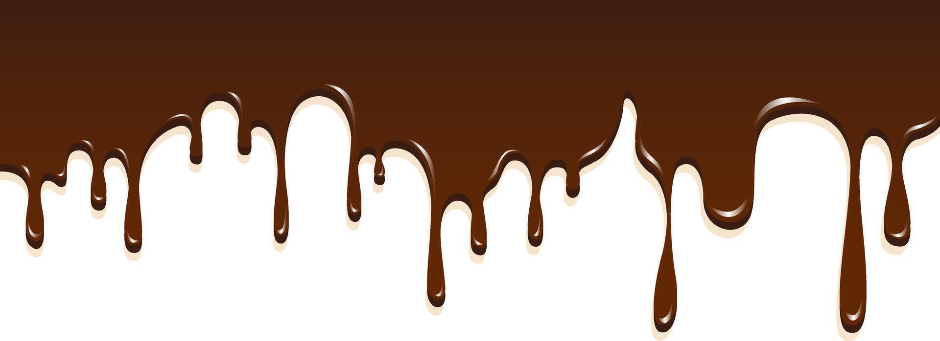 realistisk droppande brun choklad illustration isolerat i vit bakgrund. värld choklad dag firande element. vektor