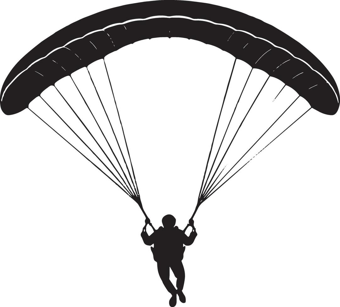 fallskärmshoppare silhuett på en vit bakgrund. illustration. vektor