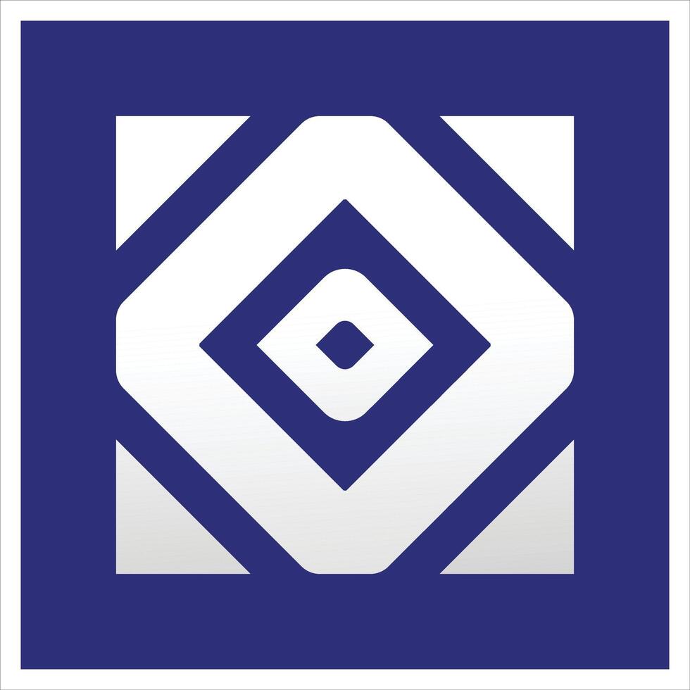 geometrisk vit blå illustration. symbol på blå, o ikon, symbol. vektor