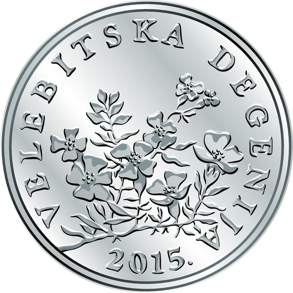 kroatisk pengar 50 lipa silver- mynt vektor