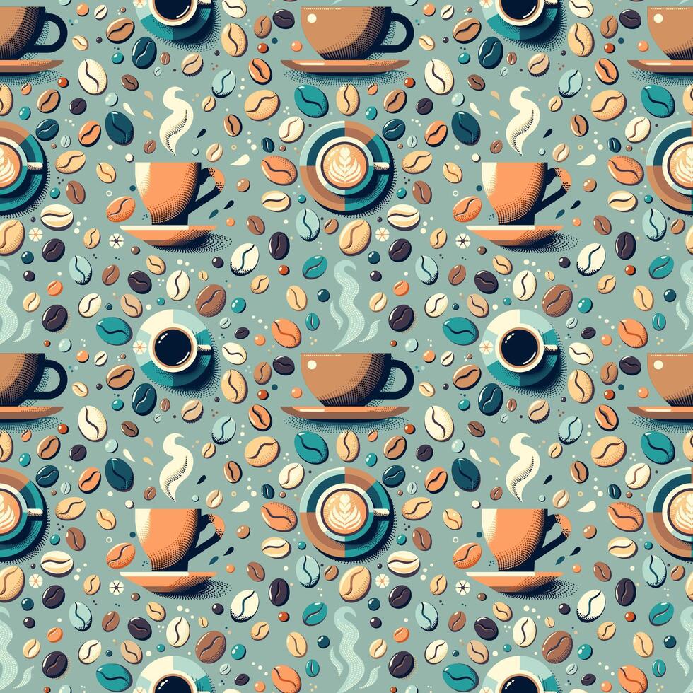 retro Kaffee nahtlos Hintergrund vektor