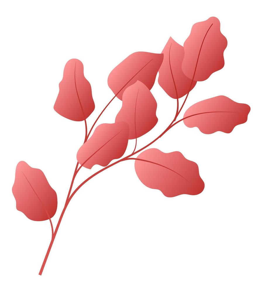 Herbst Ast mit rot Blätter im eben Design. dekorativ fallen Laub. Illustration isoliert. vektor