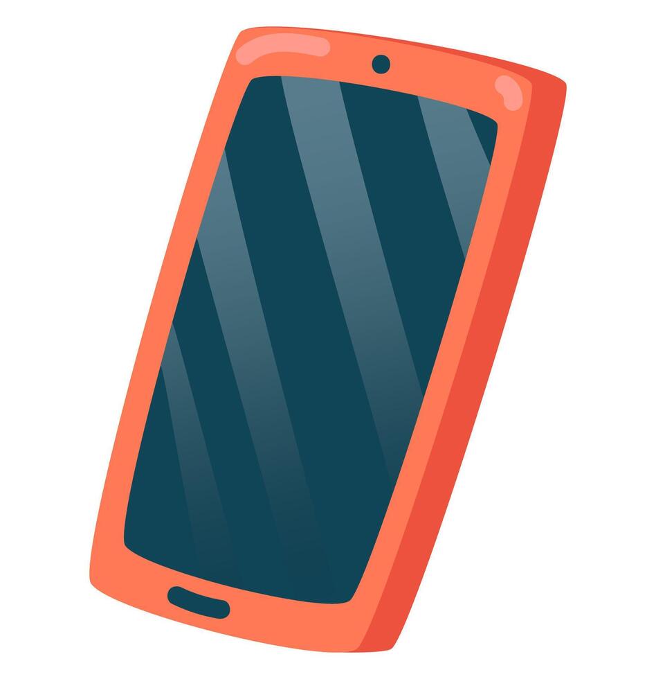 Smartphone im eben Design. Handy, Mobiltelefon Telefon oder Handy mit leer Bildschirm. Illustration isoliert. vektor