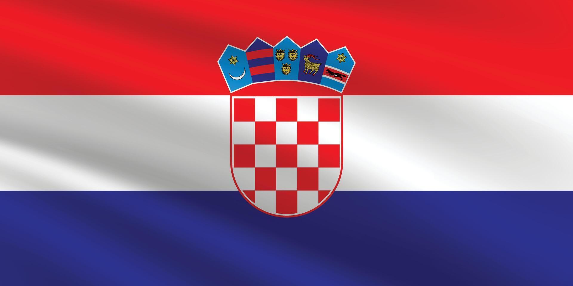 nationell flagga av kroatien. kroatien flagga. vinka kroatien flagga. vektor