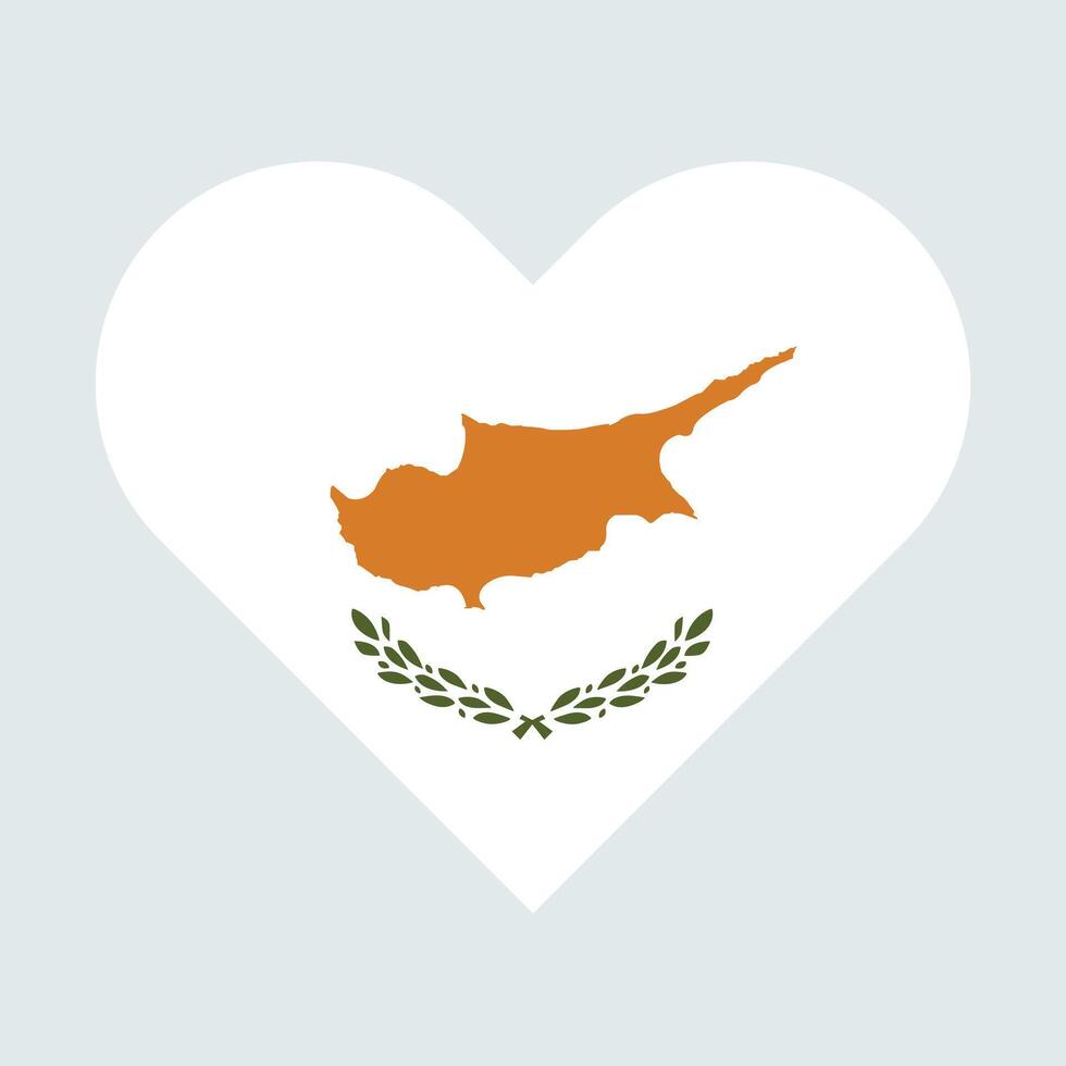 nationell flagga av Cypern. cypern flagga. cypern hjärta flagga. vektor