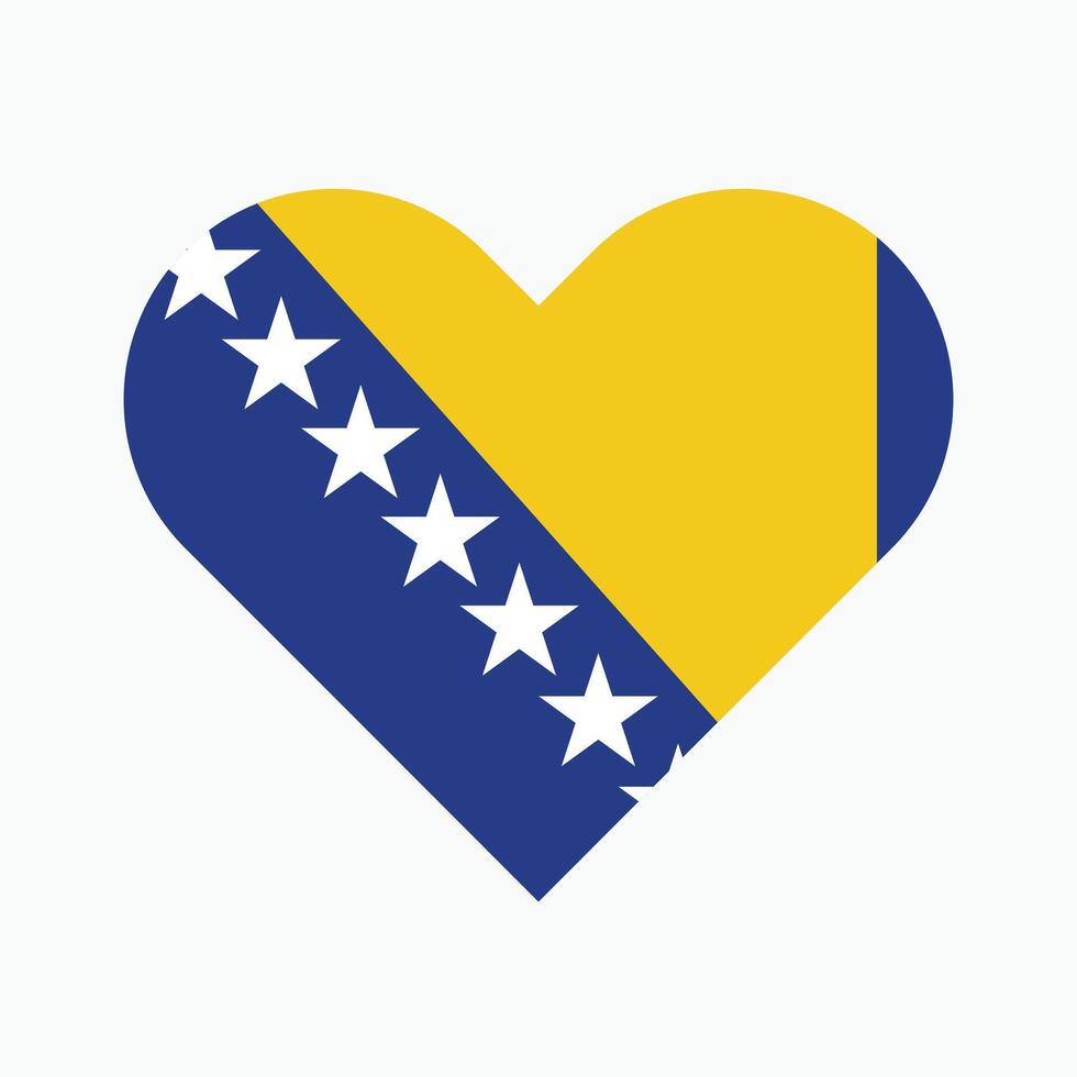 nationell flagga av bosnien och hercegovina. bosnien och herzegovina flagga. bosnien och herzegovina hjärta flagga. vektor