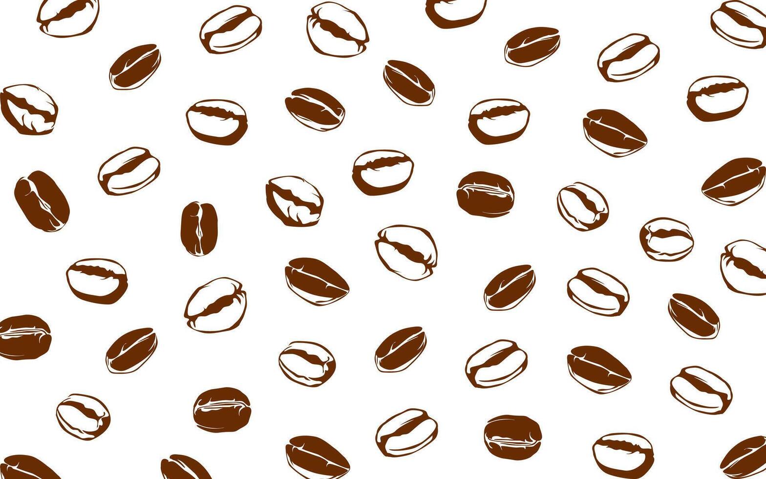 Kaffee Bohnen Muster Hintergrund. Kaffee Bohnen Hintergrund. Kaffee Bohnen Hintergrund. Kaffee Bohnen Illustration zum Verpackung. vektor