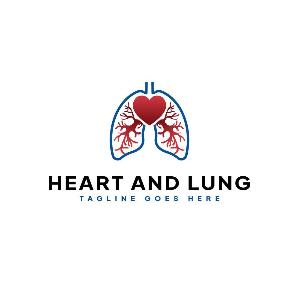 logotyp ikon tecken illustration av lungor och hjärta vektor
