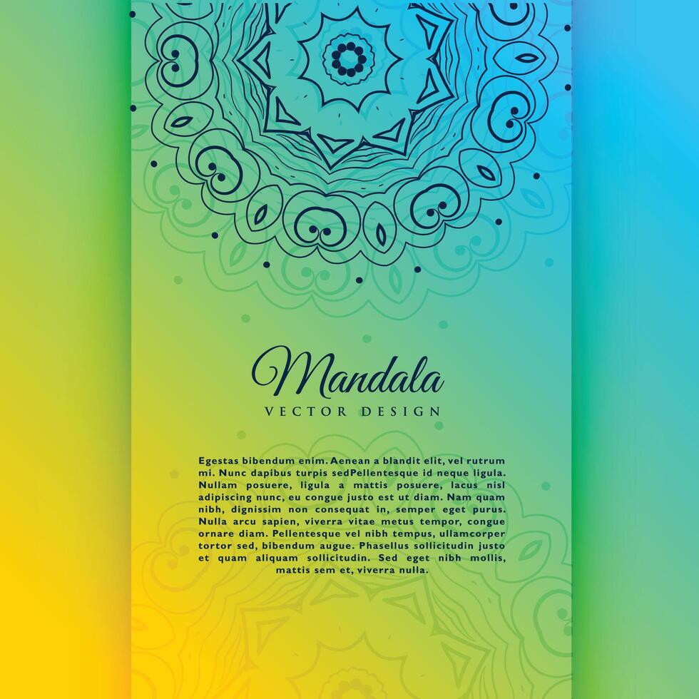 beschwingt dekorativ Mandala Karte Einladung Vorlage vektor