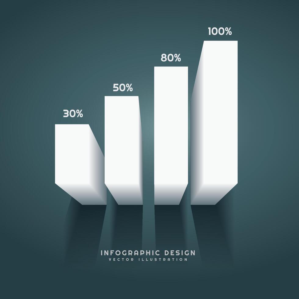 3d Bar Graph Design Illustration vektor