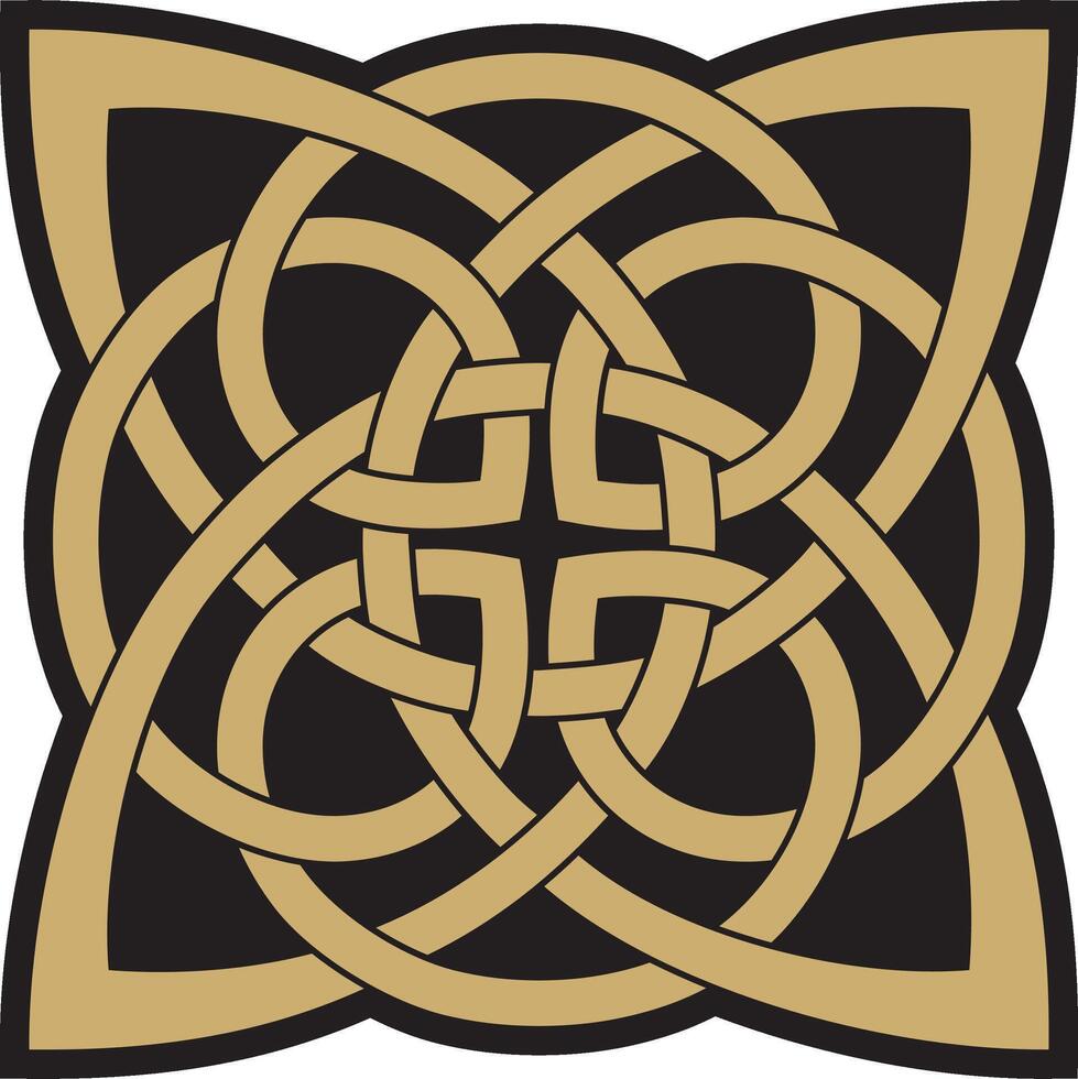 Gold und schwarz keltisch Knoten. Ornament von uralt europäisch Völker. das Zeichen und Symbol von das irisch, schottisch, Briten, Franken vektor