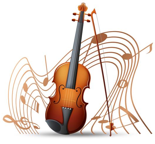Violin med noter i bakgrunden vektor