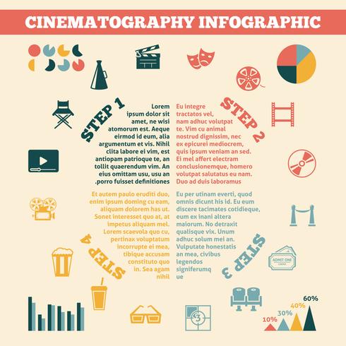 Kino-Infografiken drucken Poster vektor