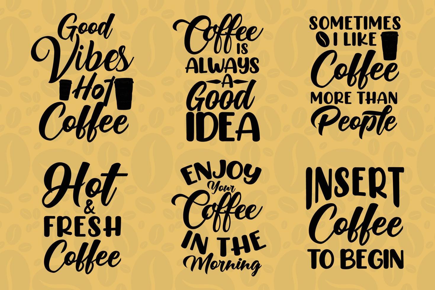 Kaffee-Typografie-Set für T-Shirt vektor