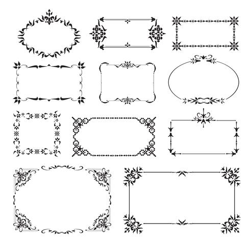 Ornamental design hörn set vektor