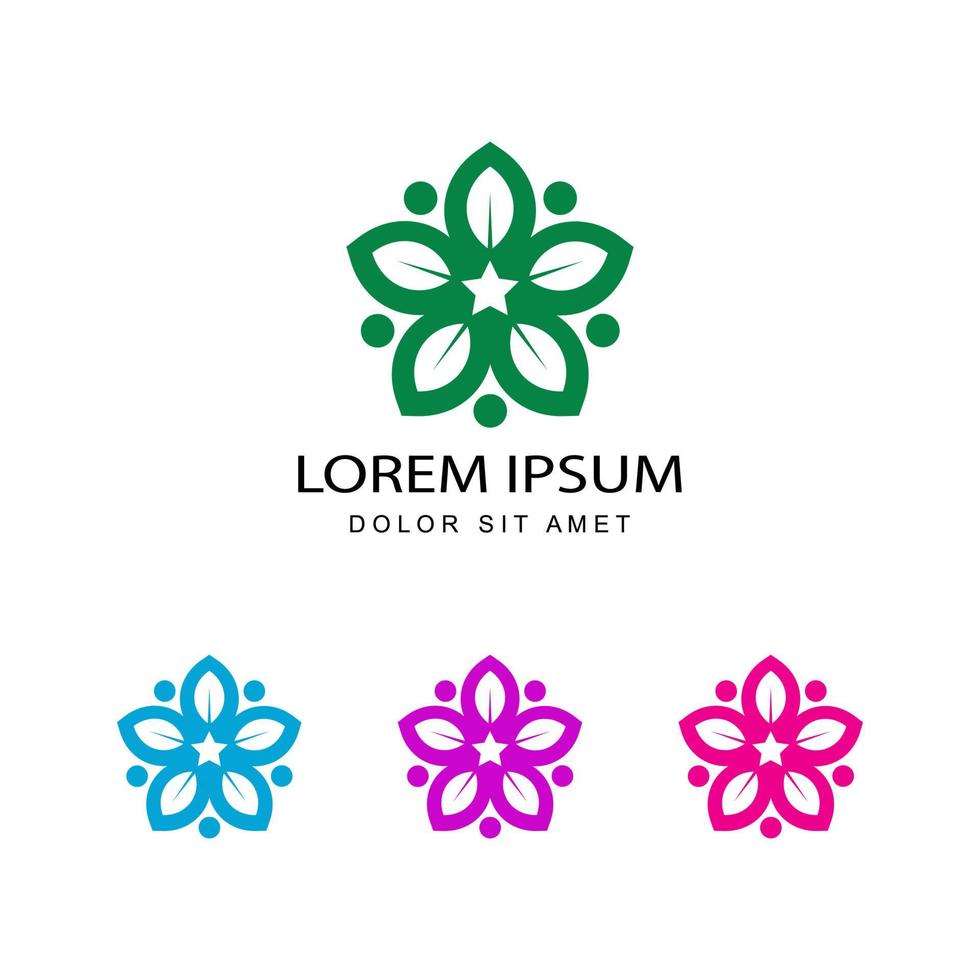 floral, Blumenblatt-Logo-Vorlagen-Design-Vektor vektor