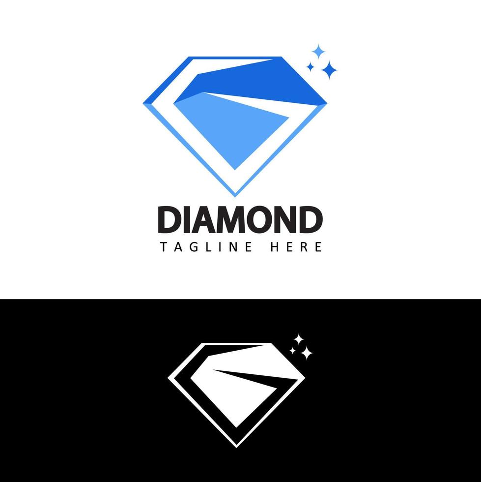 diamant, smycken logotyp mall design vektor