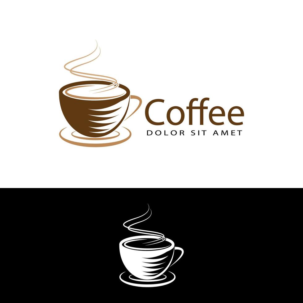 kaffe logotyp mall design vektor