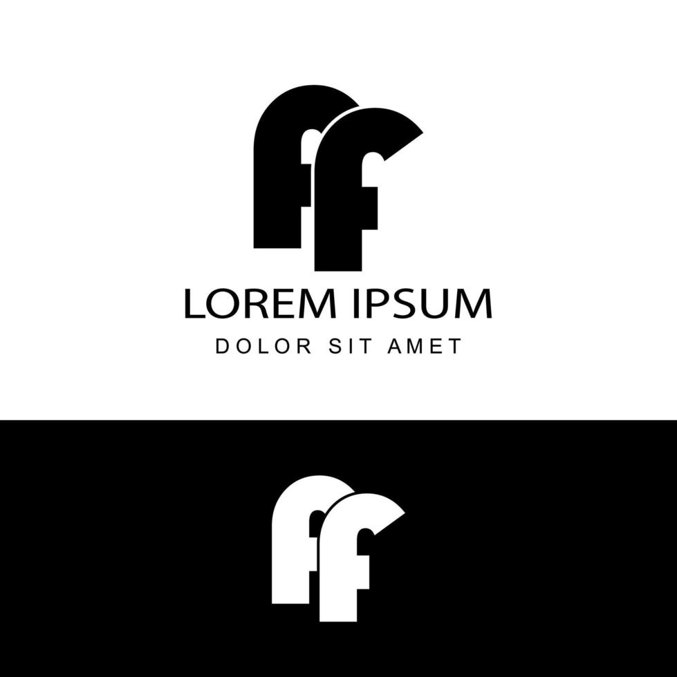 af ff första bokstaven länkad logotyp mall design vektor