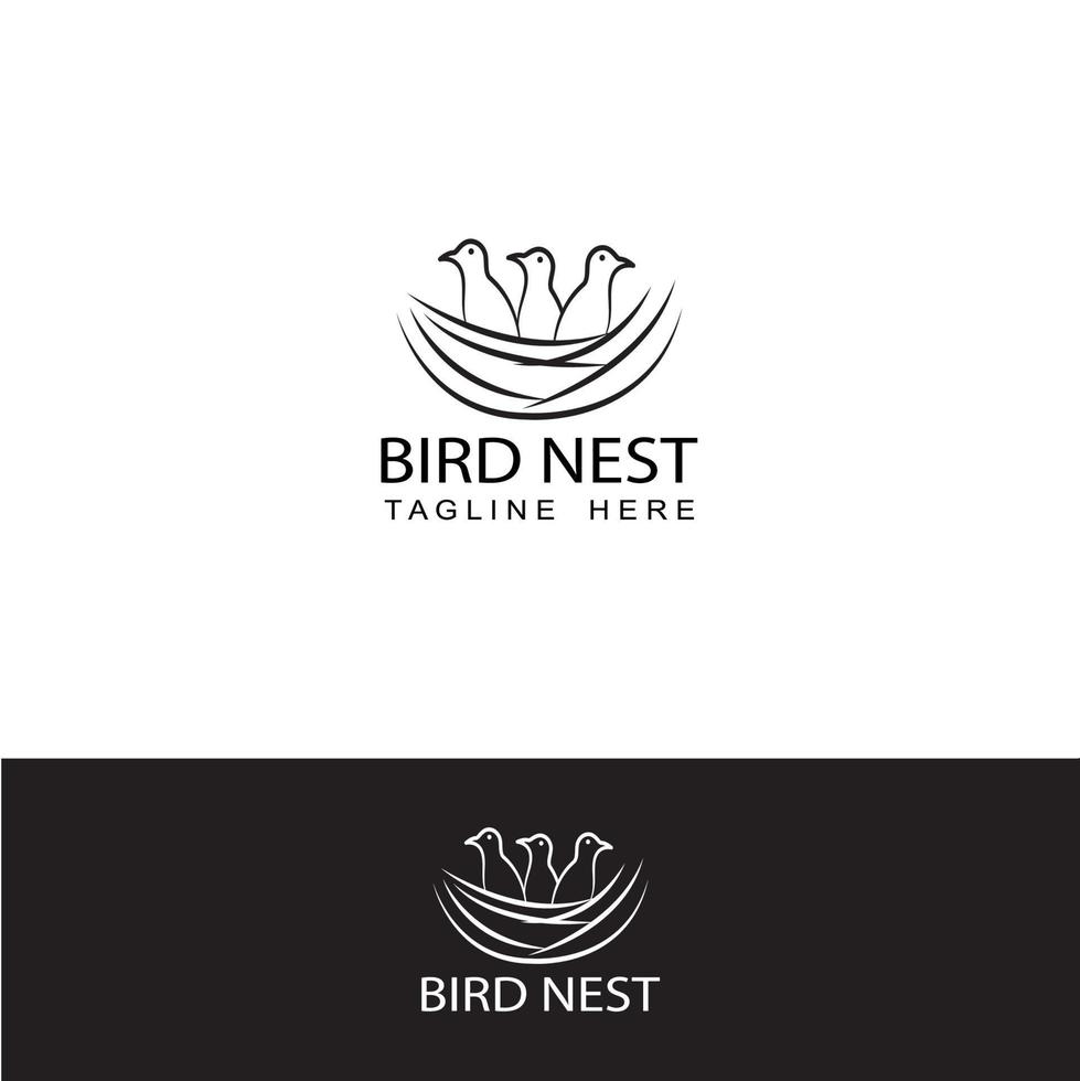 Vogelnest Logo Vorlage Design Vektor