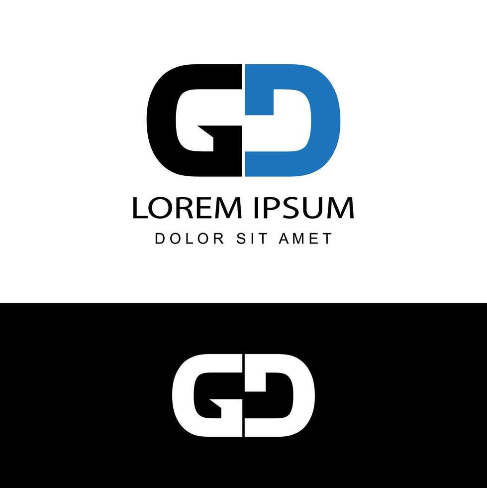 gd gg första bokstaven länkad logotyp mall design vektor