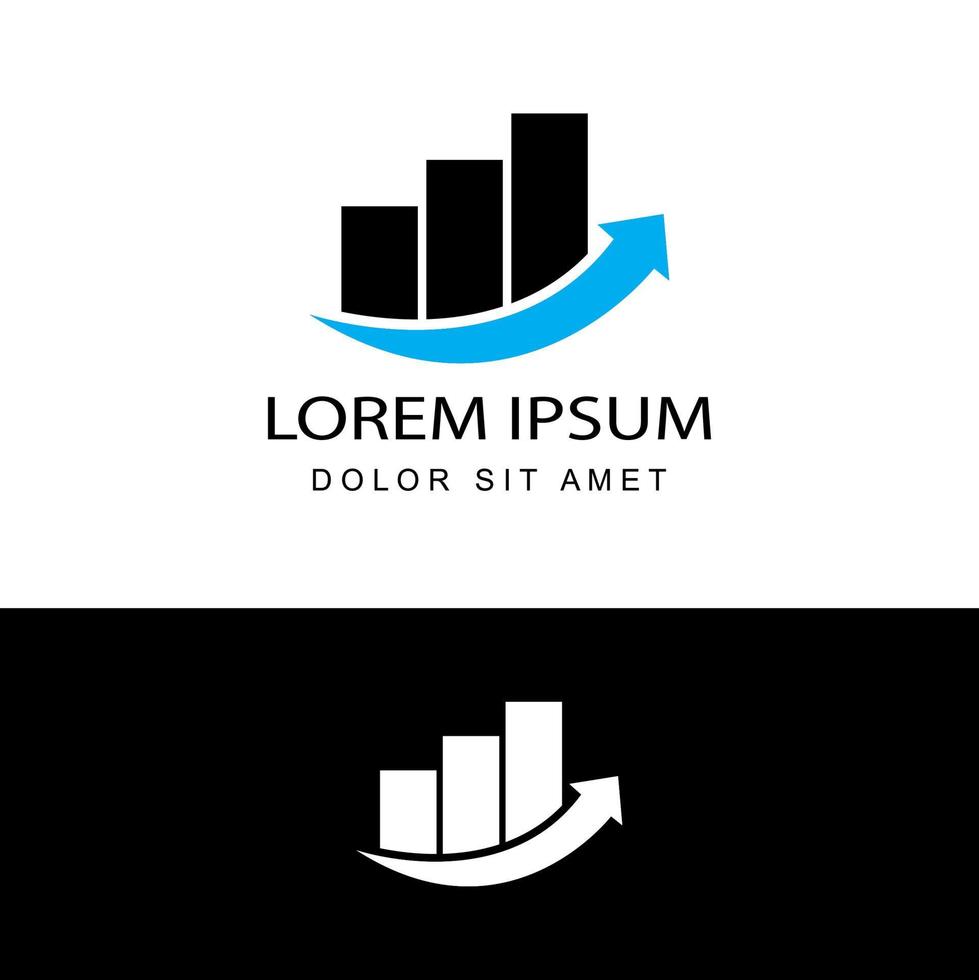 Wachstum, Treppe nach oben Pfeil Finanzierung Logo Template Design Vektor in isoliertem Hintergrund