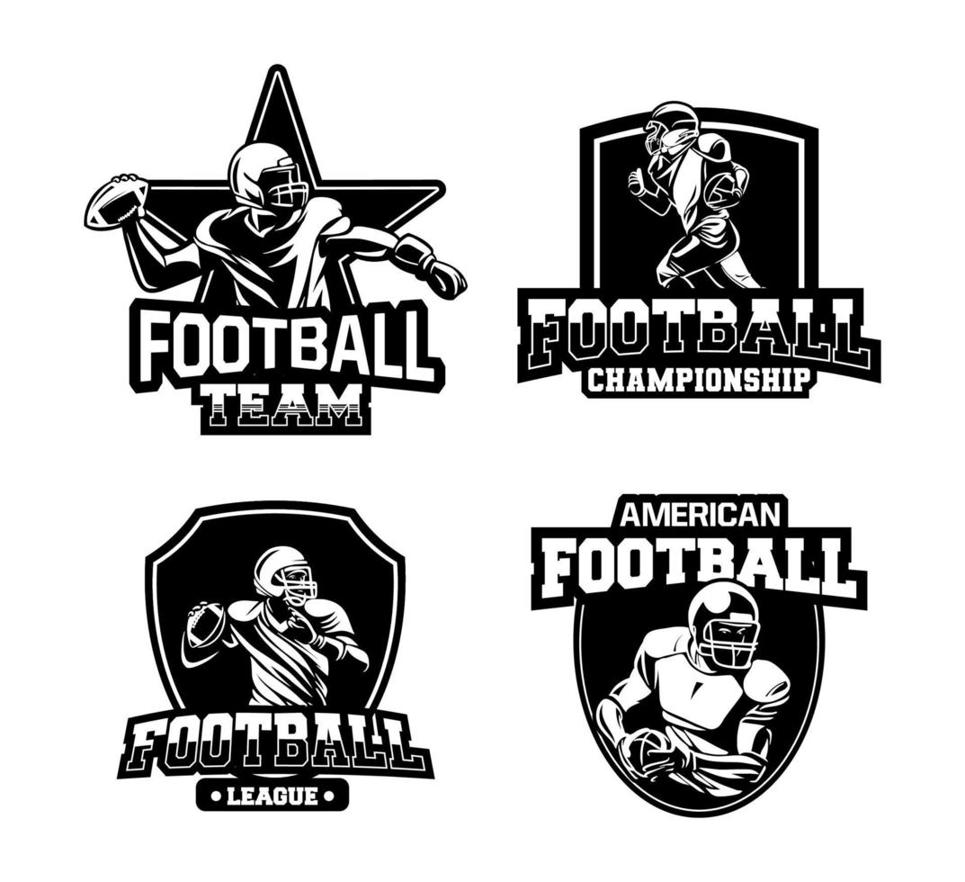 amerikansk fotboll mästare logotyp tecken vektor set