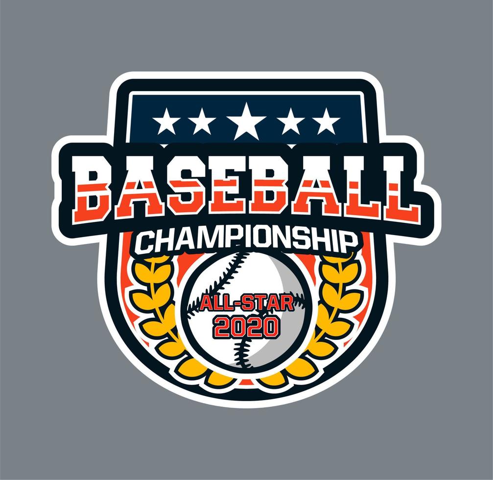 Baseball-Abzeichen-Logo-Emblem-Vorlage-Meisterschaft vektor