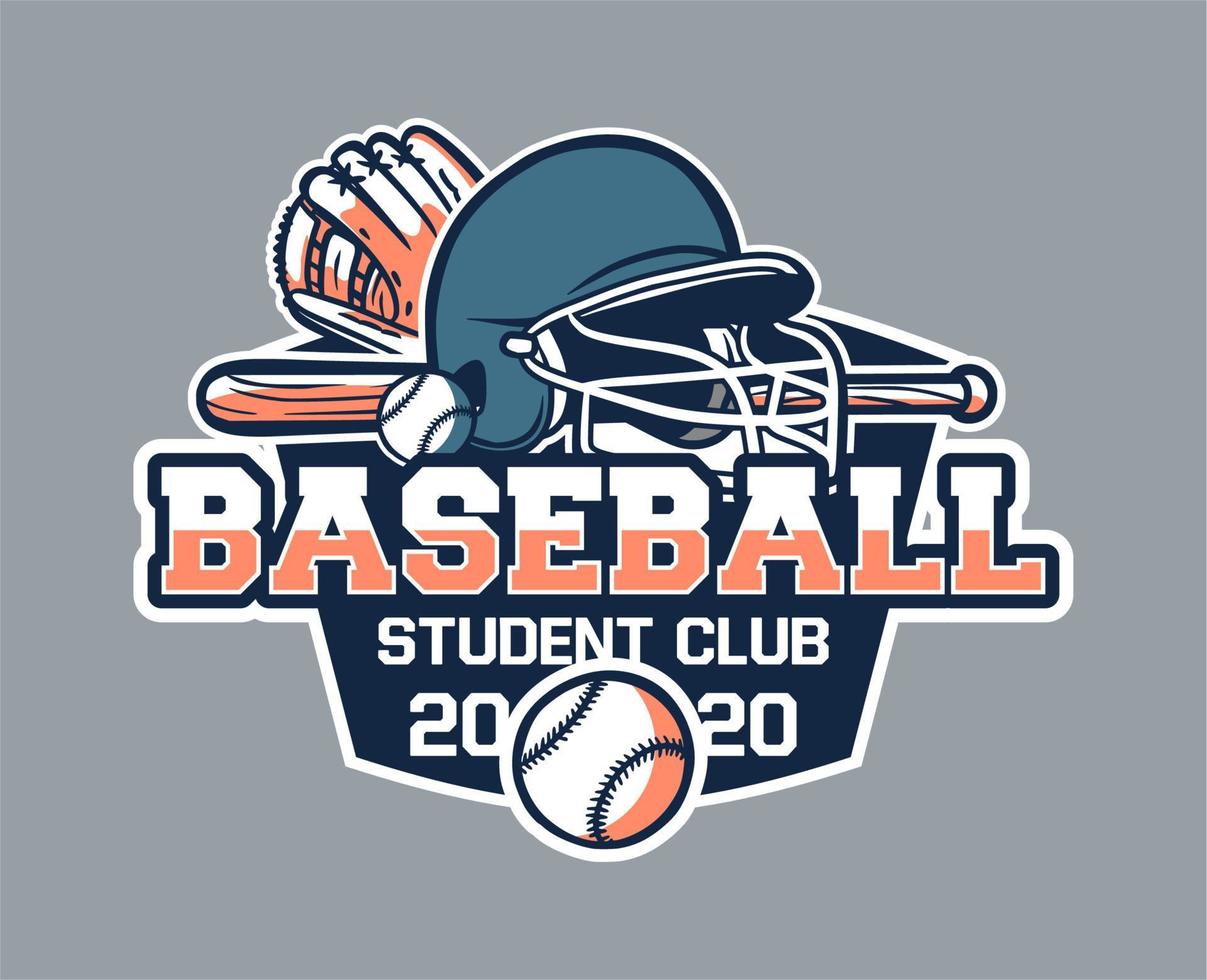 Baseball-Abzeichen-Logo-Emblem Baseball-Studentenclub 2020 vektor